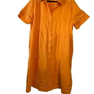 Chico's Bold Orange Linen Dress
